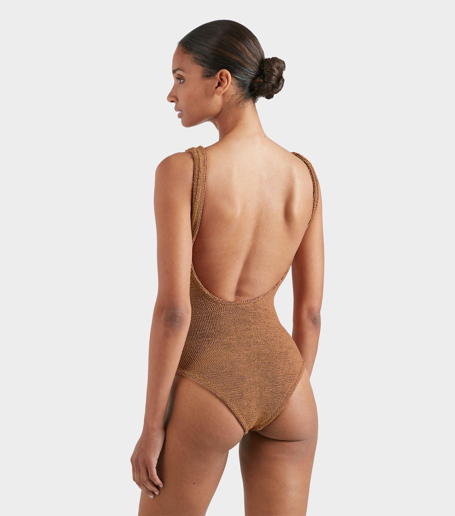 Coverage Square Neck Swim - Metallic Cocoa Product Image