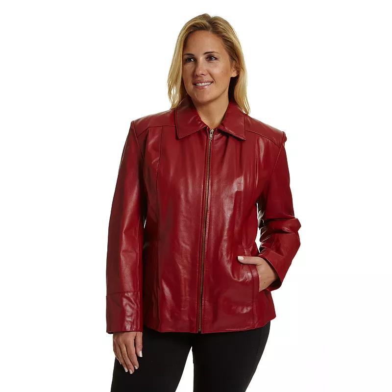 Plus Size Excelled Leather Scuba Jacket, Women's, Size: 2XL, Red Product Image