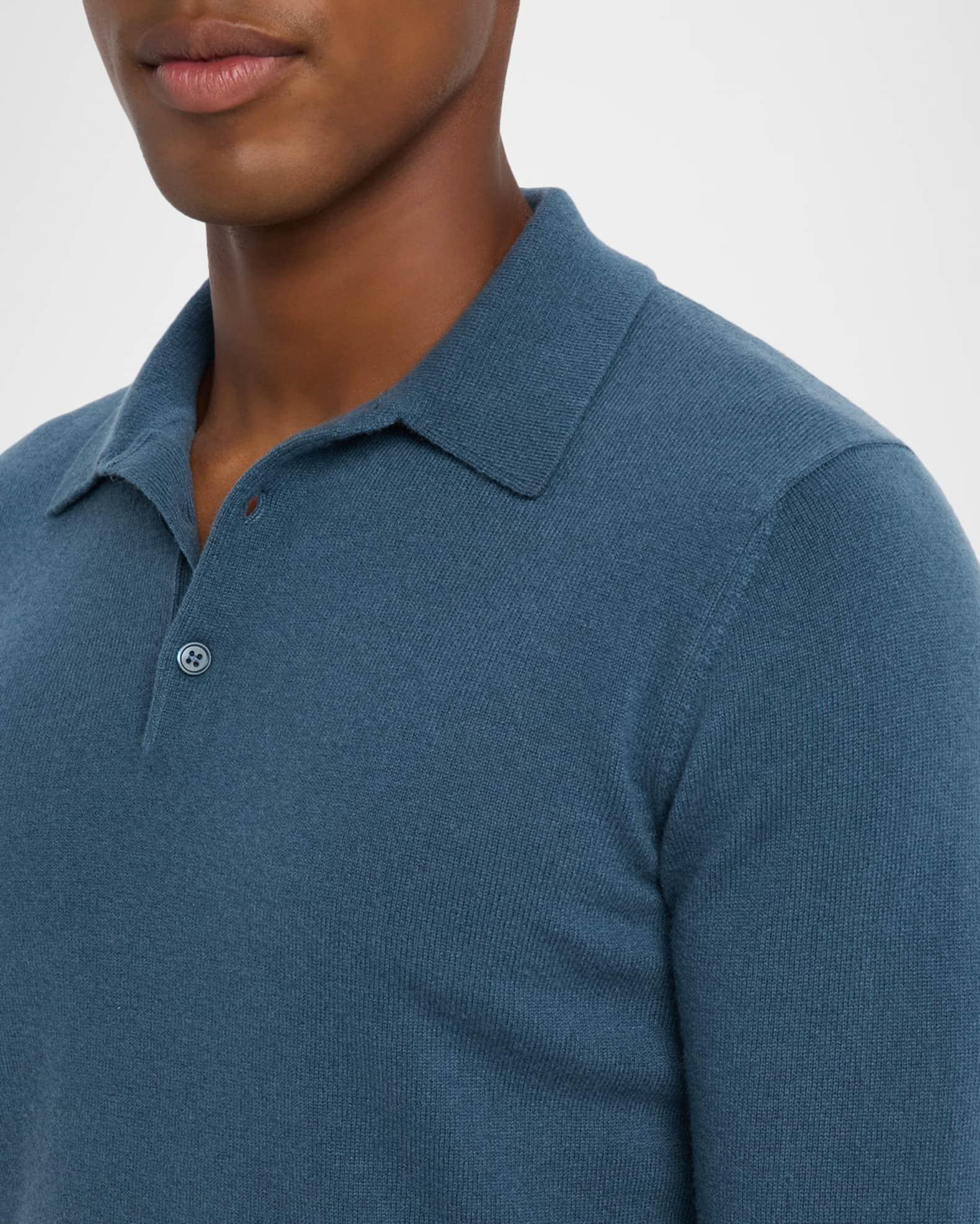 Men's Cashmere Long-Sleeve Polo Sweater Product Image