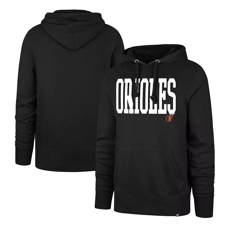 Men's '47 Black Baltimore Orioles Dime Headline Pullover Hoodie,  Product Image