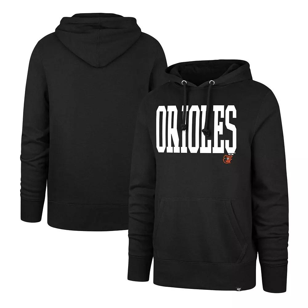 Men's '47 Black Baltimore Orioles Dime Headline Pullover Hoodie,  Product Image