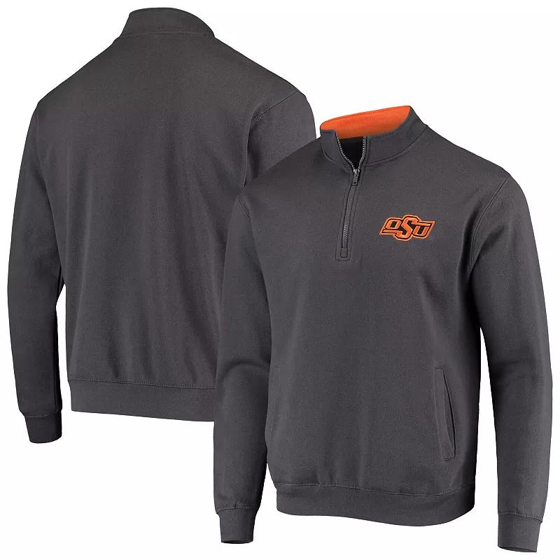Men's Colosseum Charcoal Oklahoma State Cowboys Tortugas Logo Quarter-Zip Jacket,  Product Image