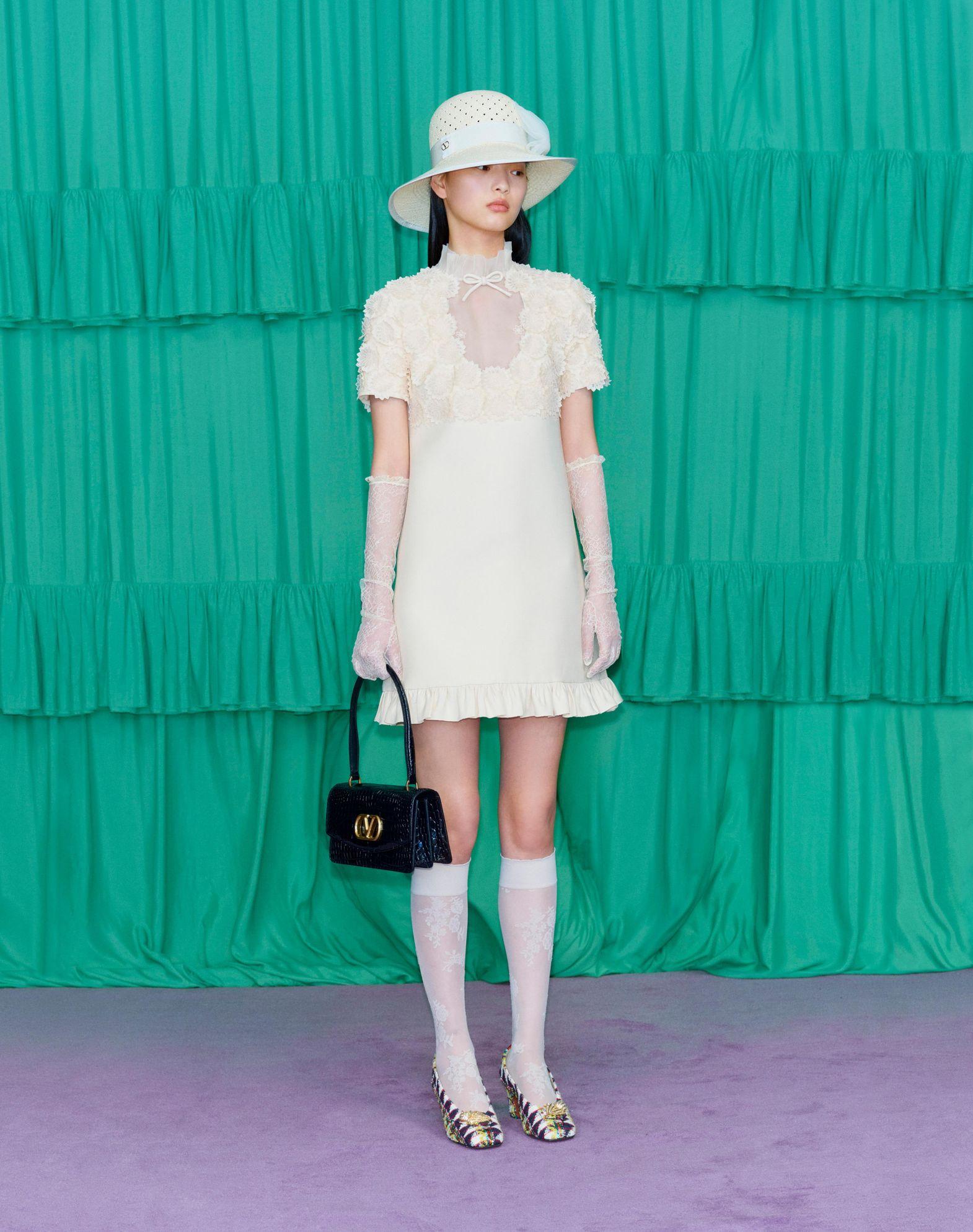 Embroidered Crepe Couture Short Dress Product Image