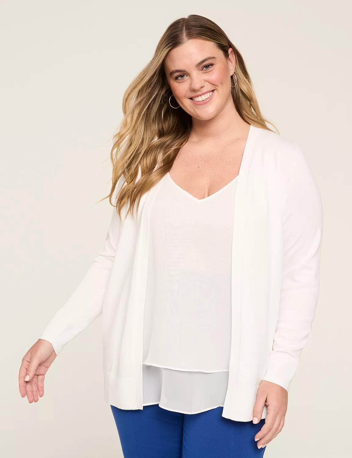Modern Long-Sleeve Open-Front Cardigan Product Image