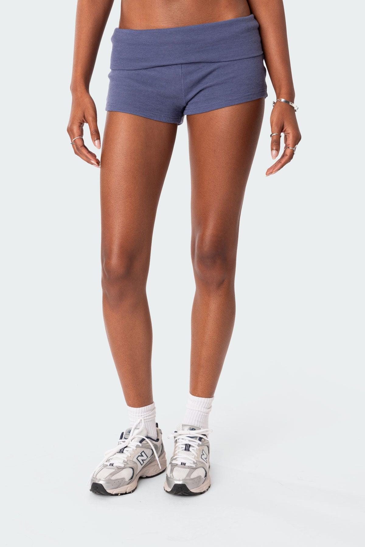 Lizzy Foldover Waffle Shorts Product Image