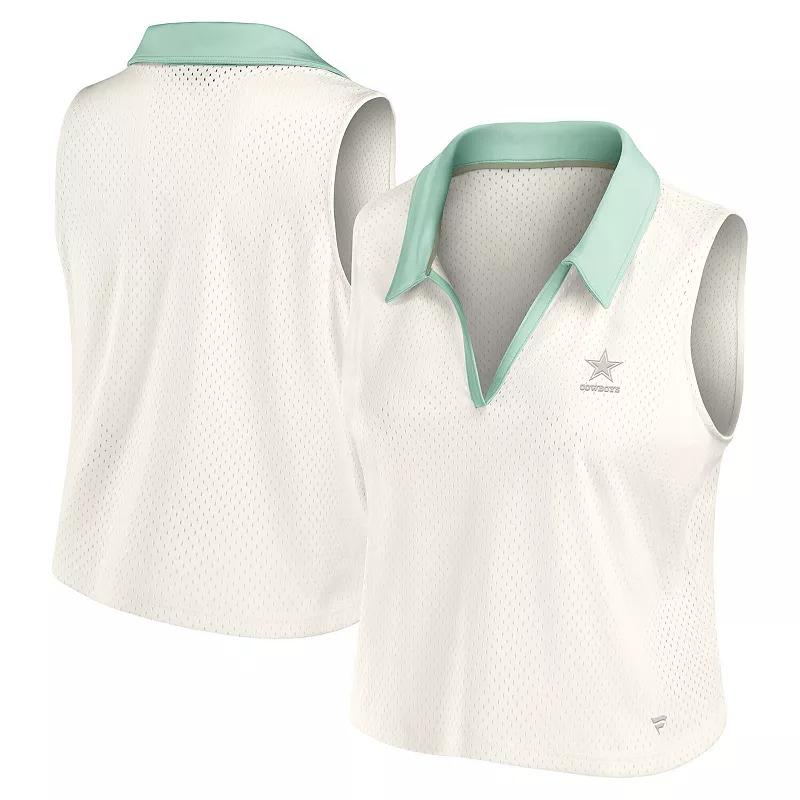 Women's Fanatics Cream New York Yankees Studio Wellness V-Neck Tank Top,  Product Image