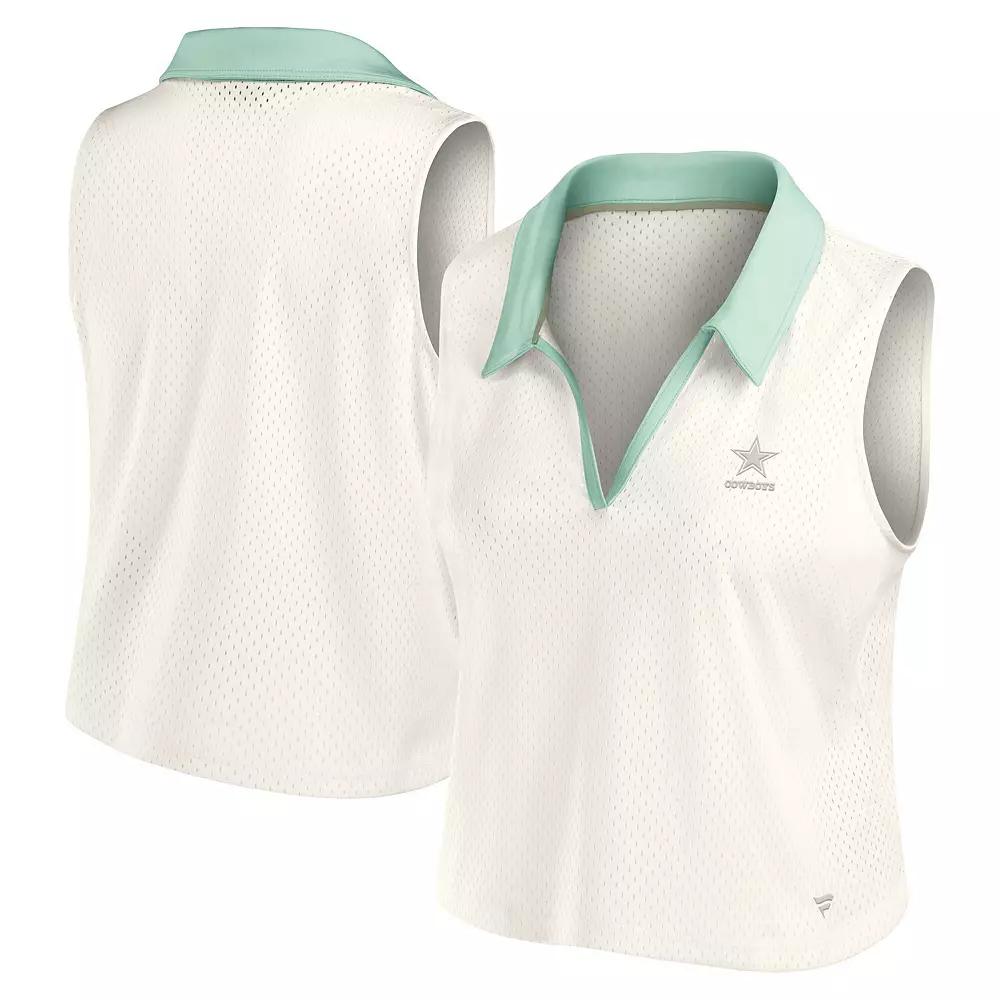 Women's Fanatics Cream Dallas Cowboys Studio Wellness V-Neck Tank Top,  Product Image