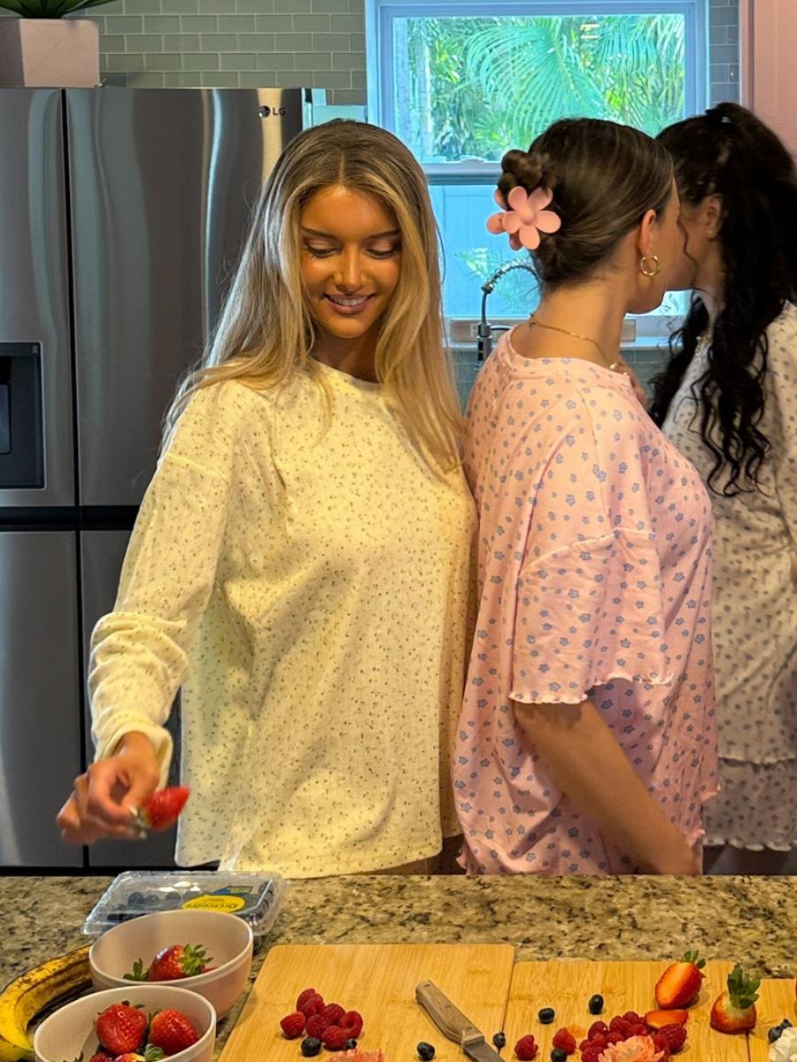 Lemon Floral Pajama Pants Product Image