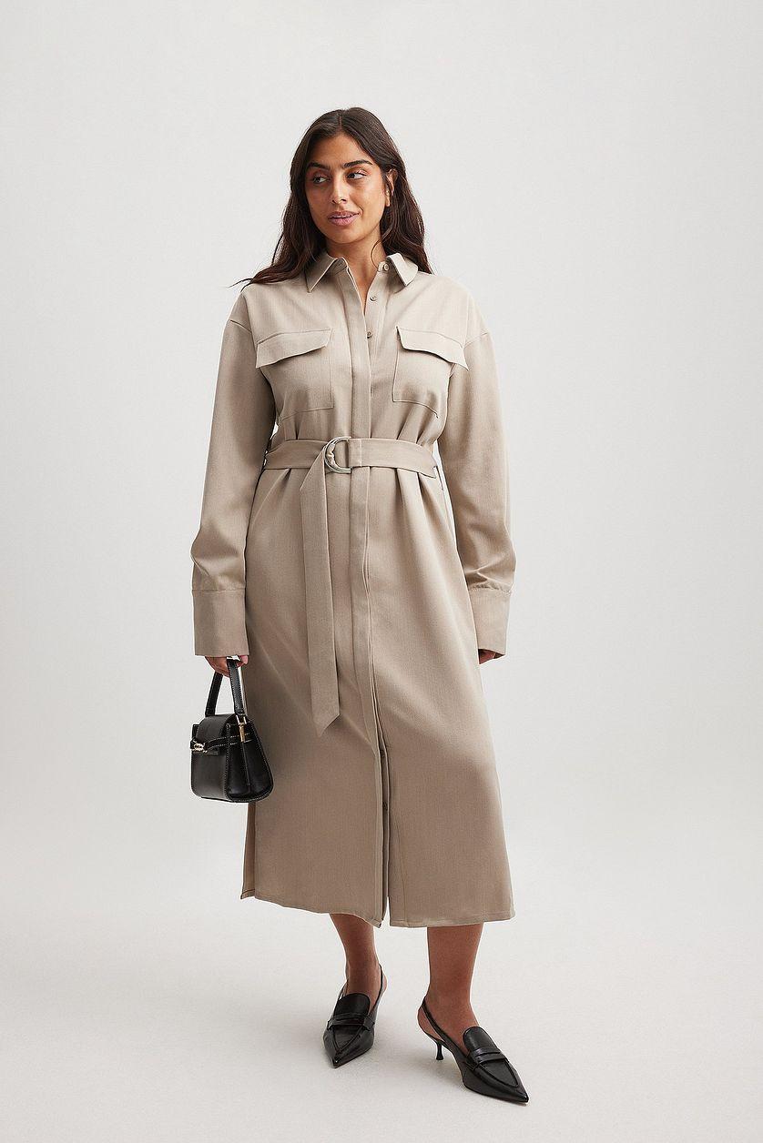 Belted Midi Shirt Dress Product Image