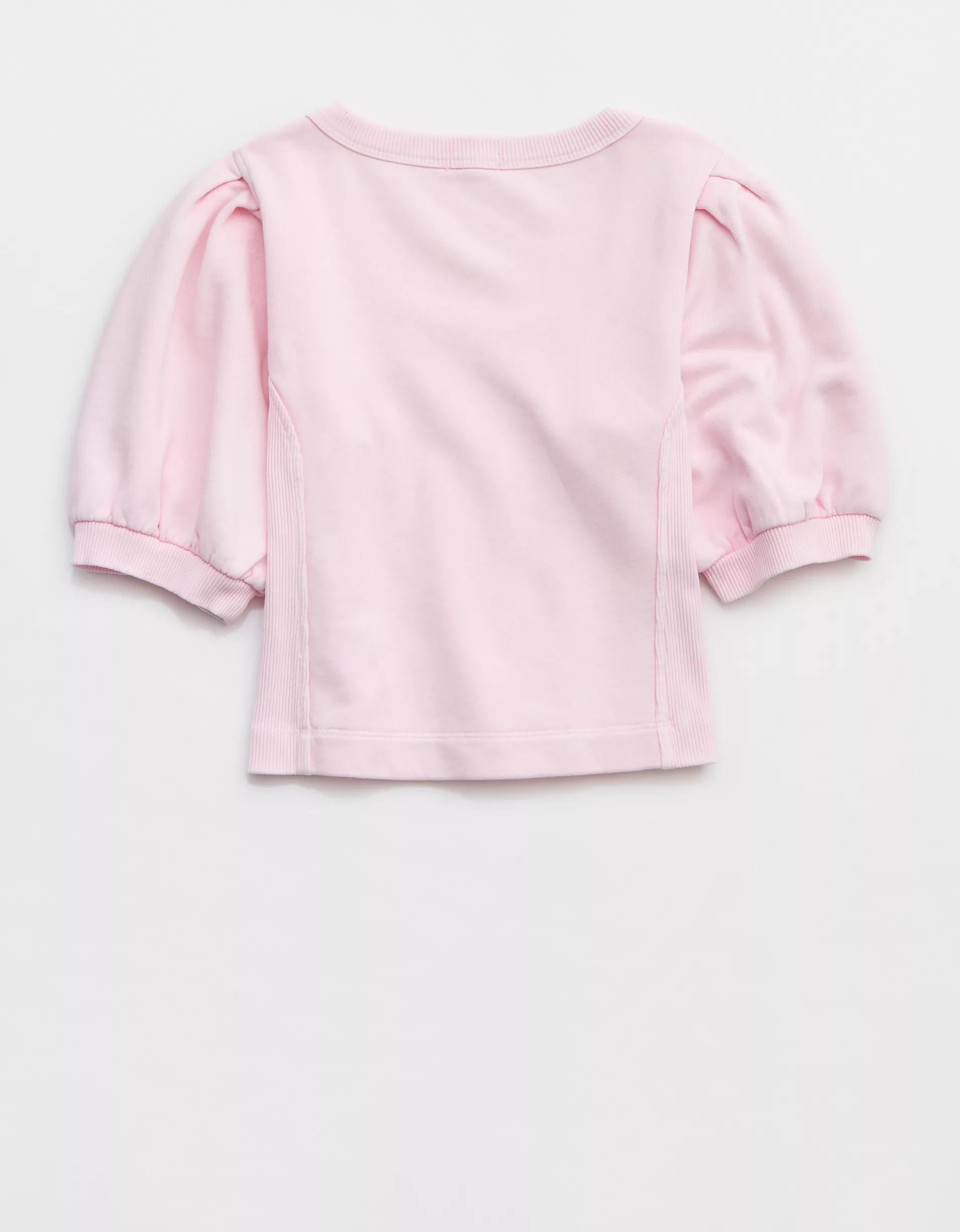 Aerie Seams Right Short Sleeve Sweatshirt Product Image