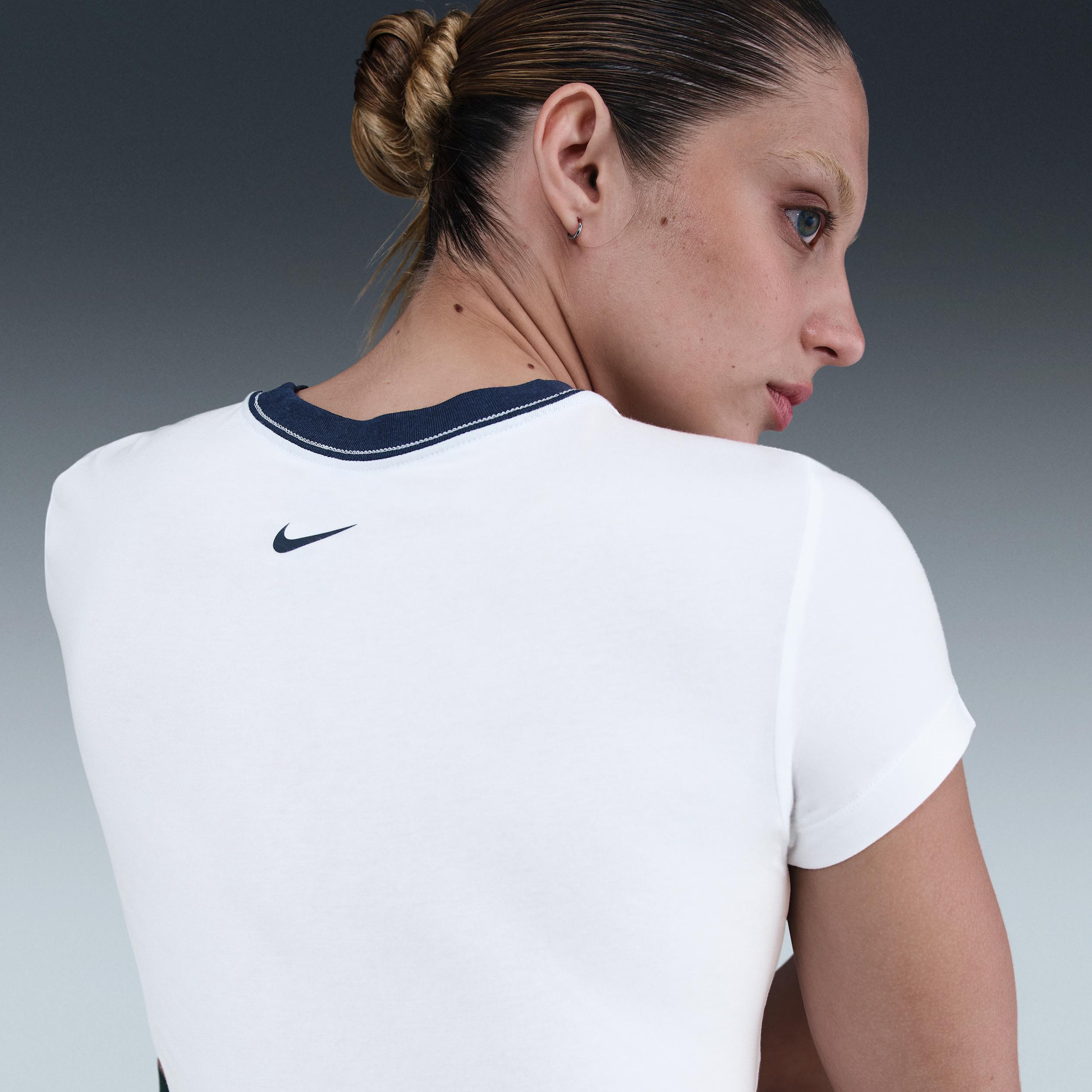 Womens Nike Sportswear Chill Knit Slim Cropped Graphic T-Shirt | IH7802-100 Product Image