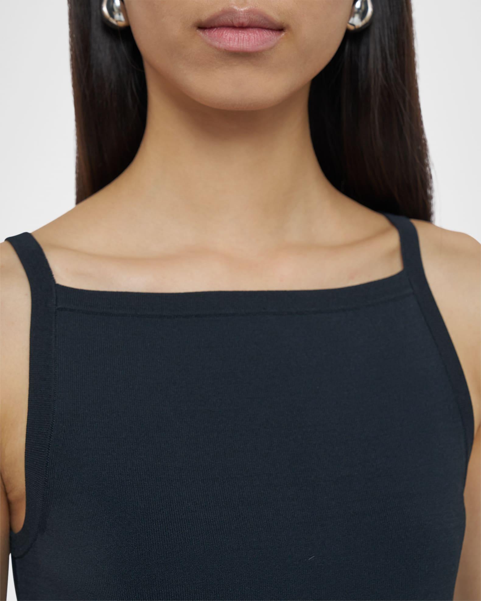 Square-Neck Rib Knit Viscose Tank Product Image