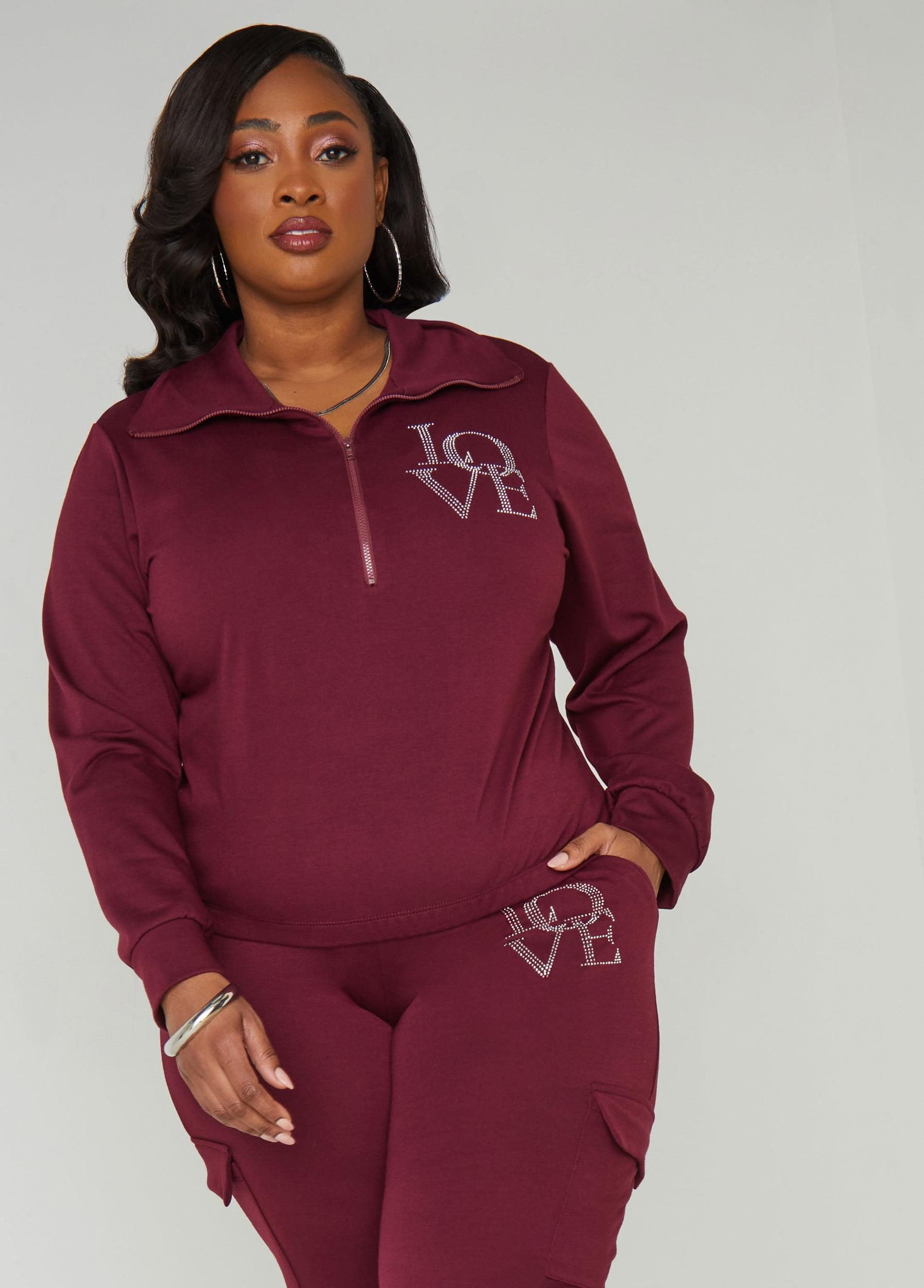 Plus Size Love Crystal Pullover Ashley Stewart Product Image