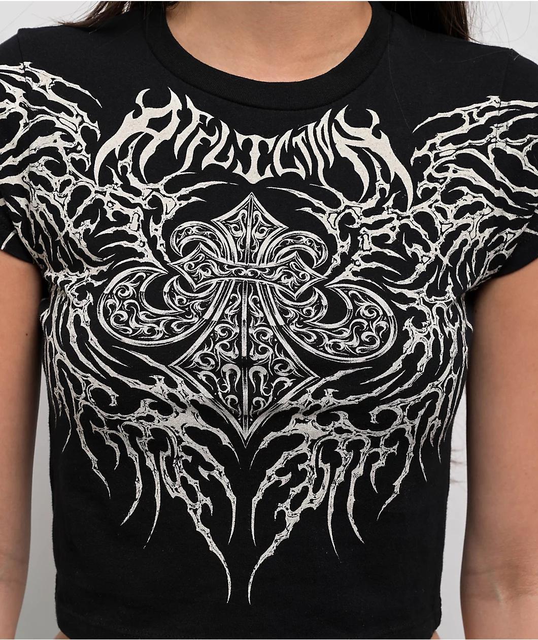 Affliction Liquid Signify Black Crop T-Shirt Product Image