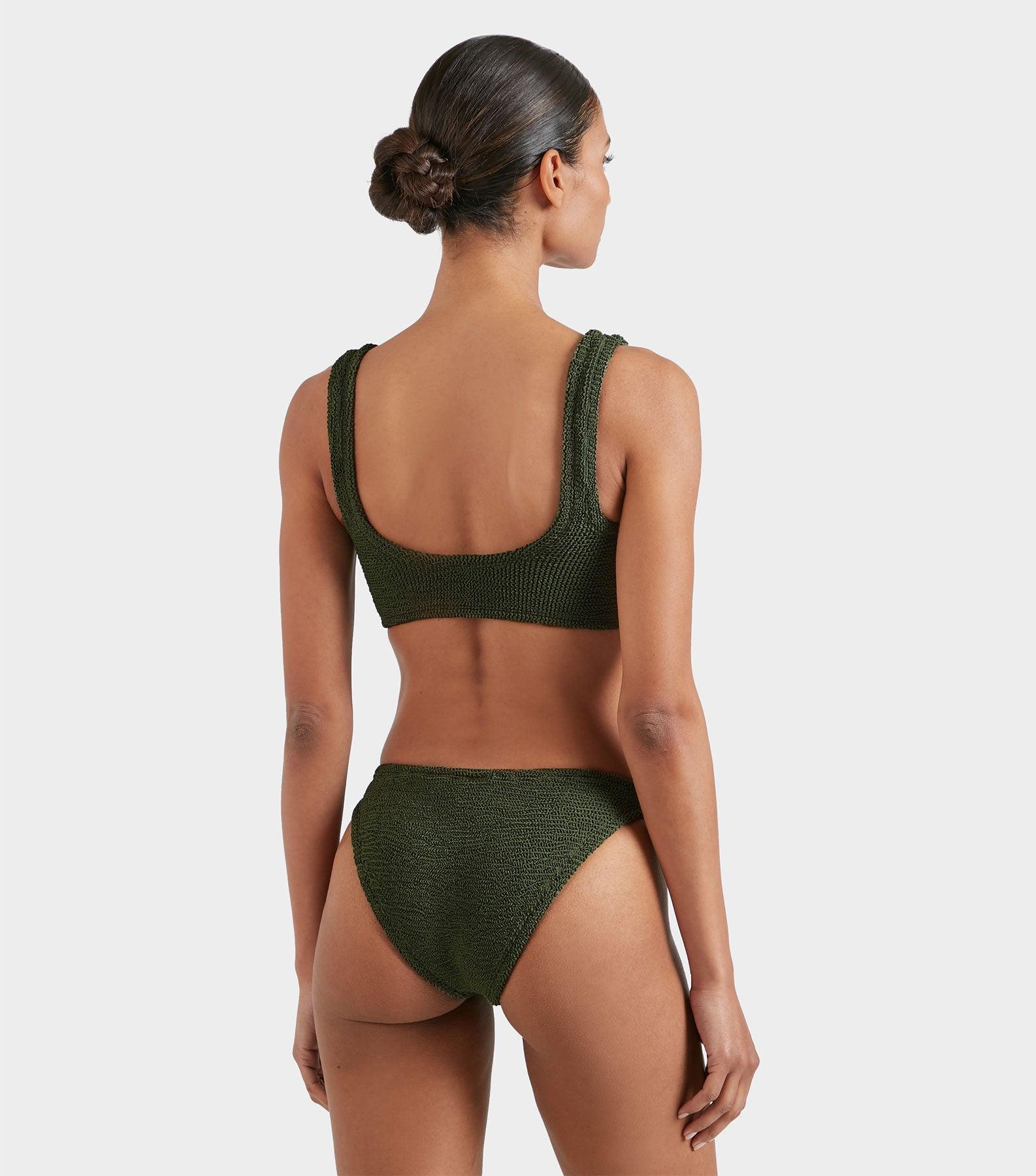 Julia Bikini With Tonal Hoops - Metallic Khaki Product Image