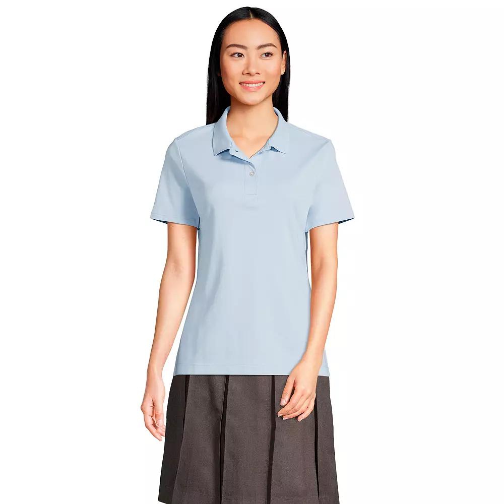 Women's Lands' End School Uniform Short Sleeve Interlock Polo Shirt,  Product Image