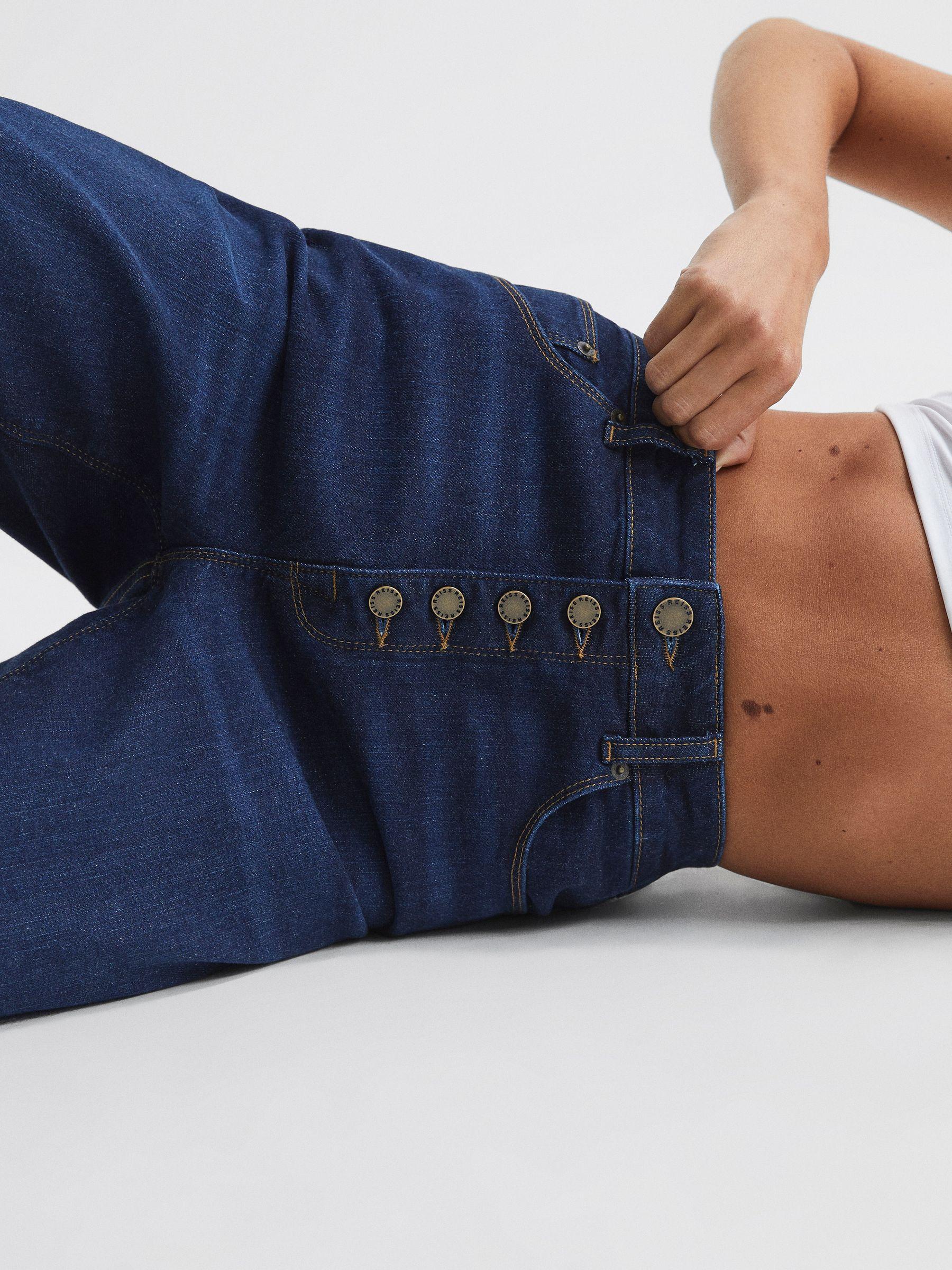 High Rise Straight Leg Jeans in Deep Indigo Product Image