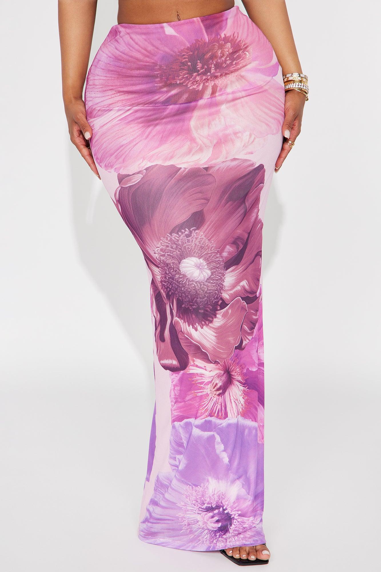 Take A Breath Mesh Maxi Skirt - Purple/combo Female Product Image