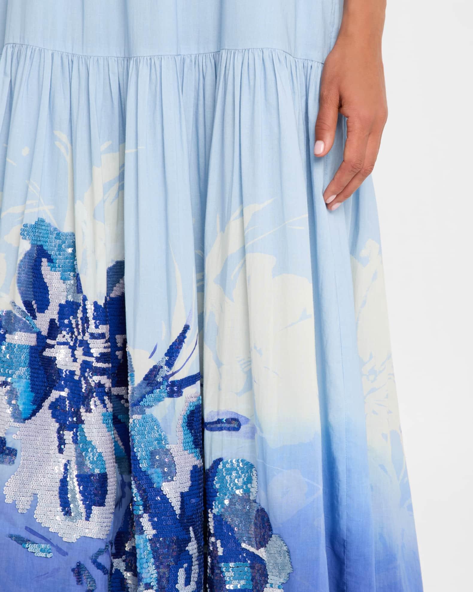 Daelia Sequin Floral-Print Halter Maxi Dress Product Image