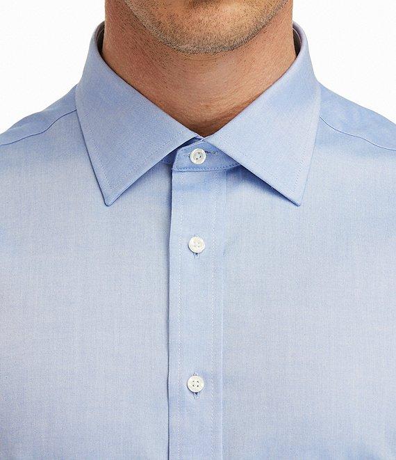 Hickey Freeman Modern Fit Spread Collar Solid Dress Shirt Product Image