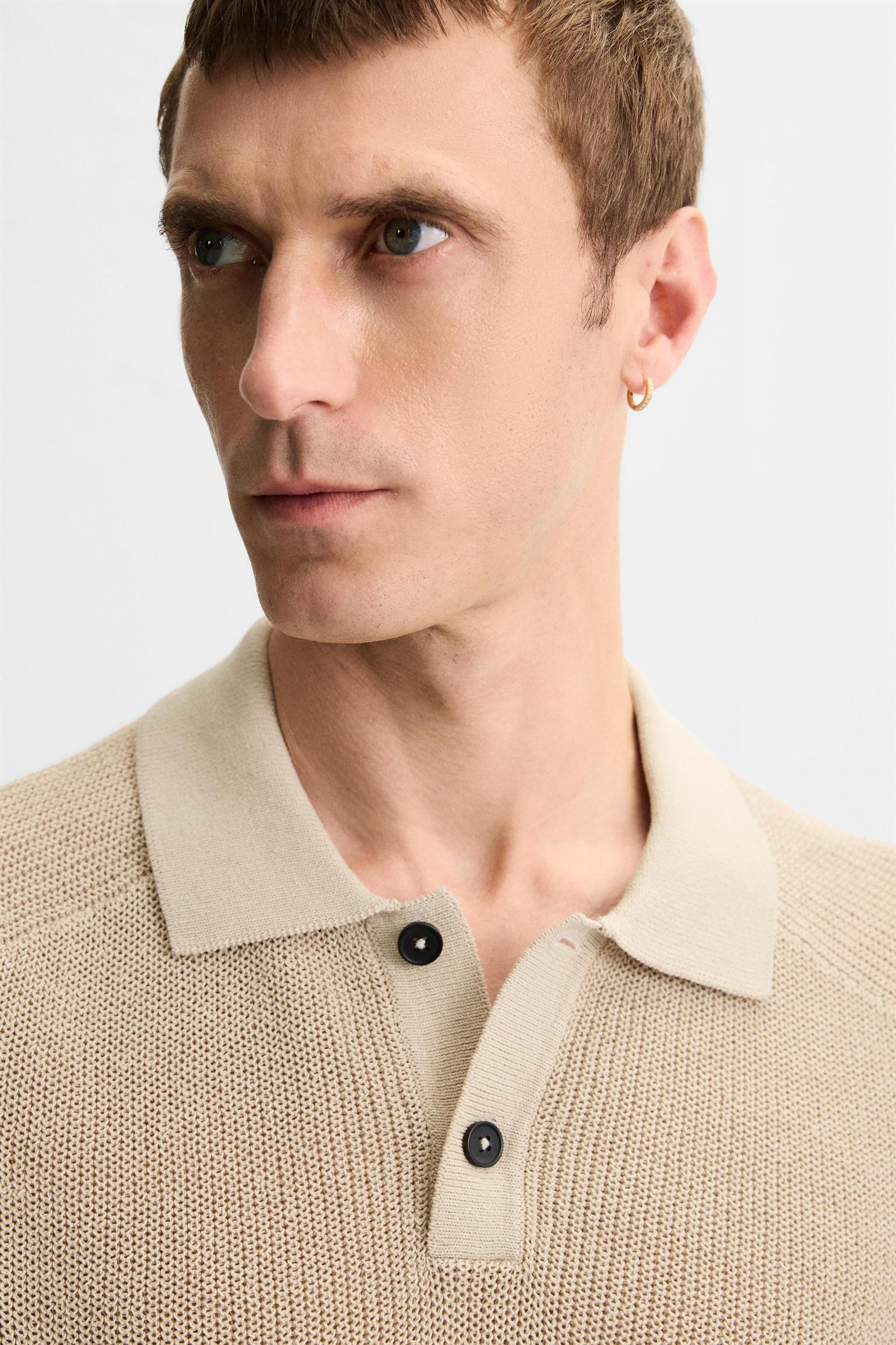 TEXTURED KNIT POLO SHIRT Product Image