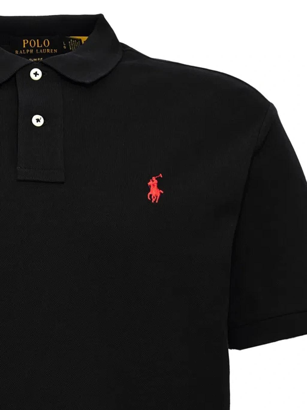 POLO RALPH LAUREN Black Polo Shirt With Classic Collar And Pony Embroidery On The Front In Cotton Man Product Image