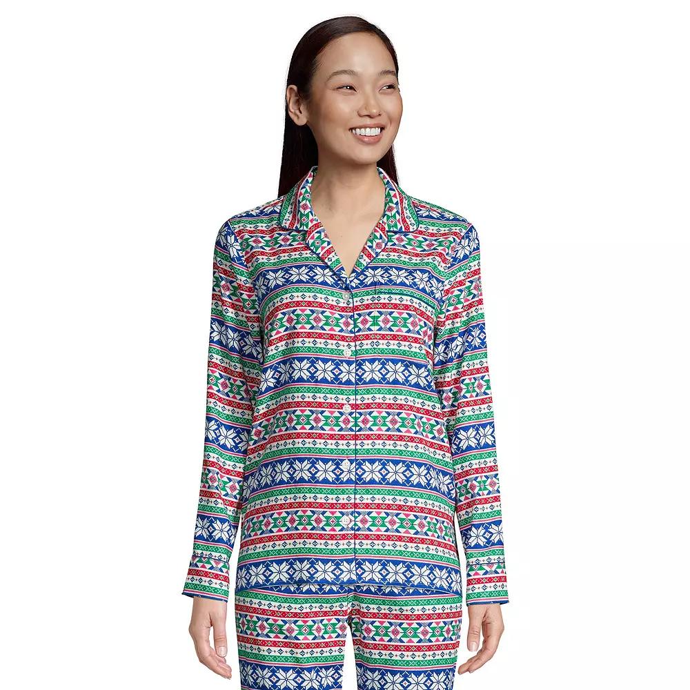Women's Lands' End Long Sleeve Flannel Pajama Top,  Product Image
