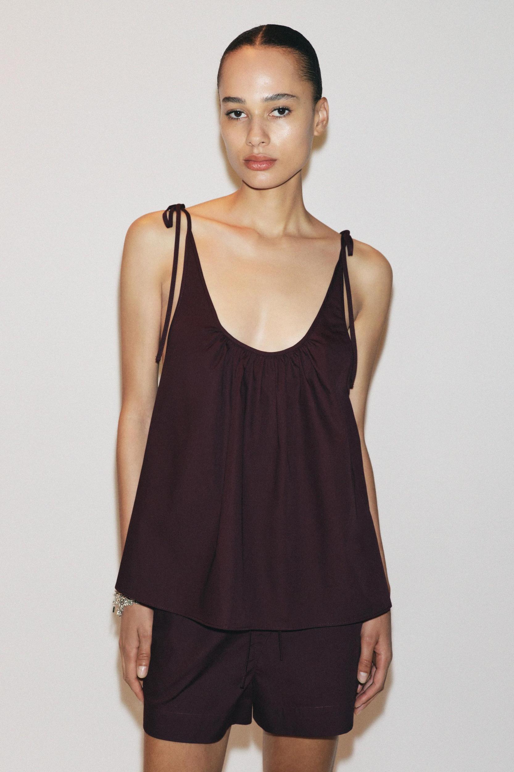 BOW POPLIN TOP Product Image