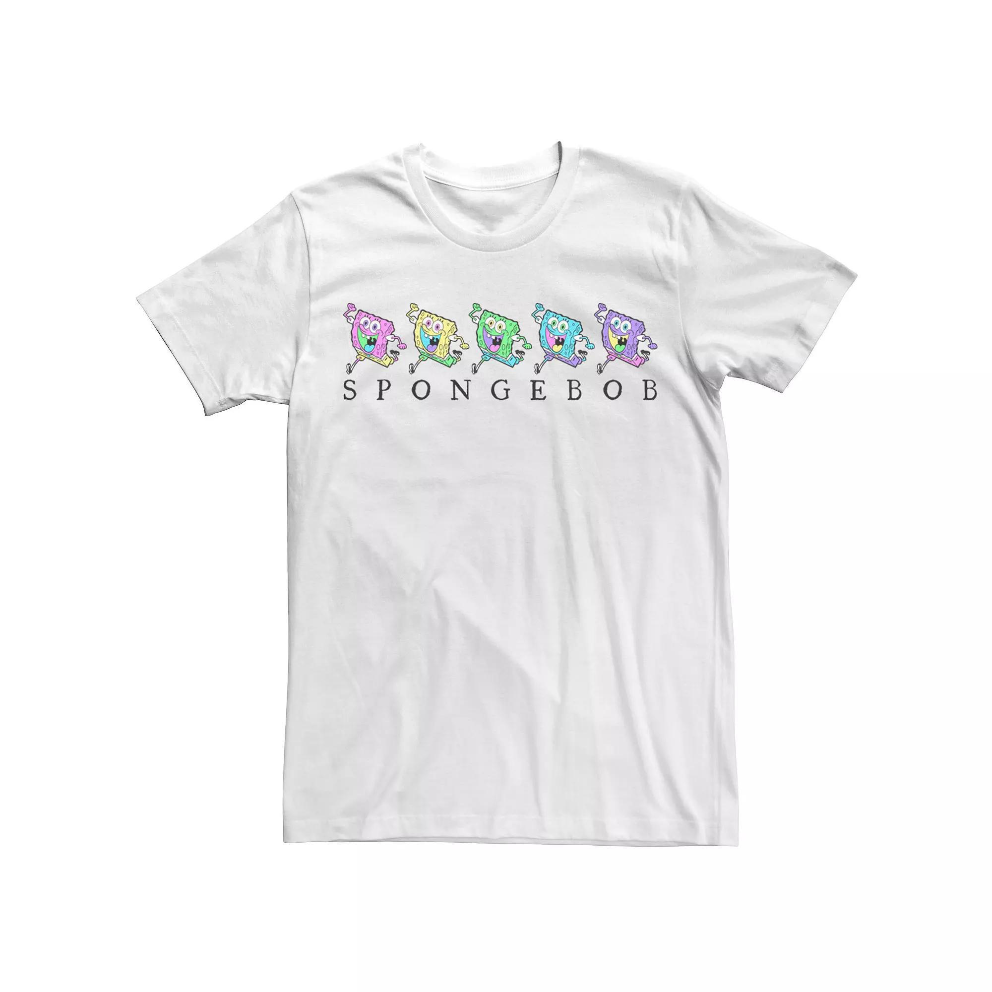 Men's SpongeBob Color Neon Line Up Tee,  Product Image