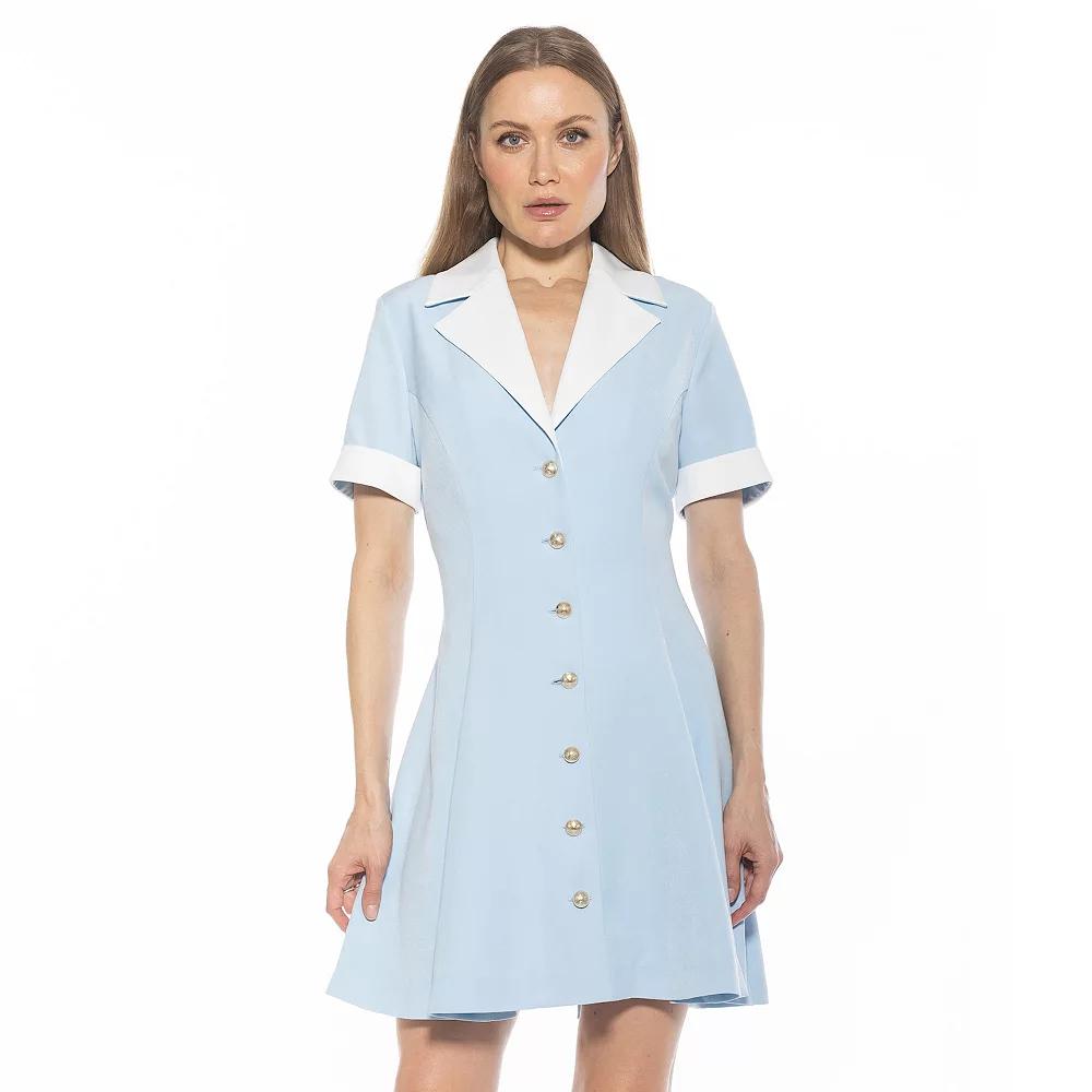 Women's ALEXIA ADMOR Linus Collar Fit & Flare Button-Down Dress,  Product Image