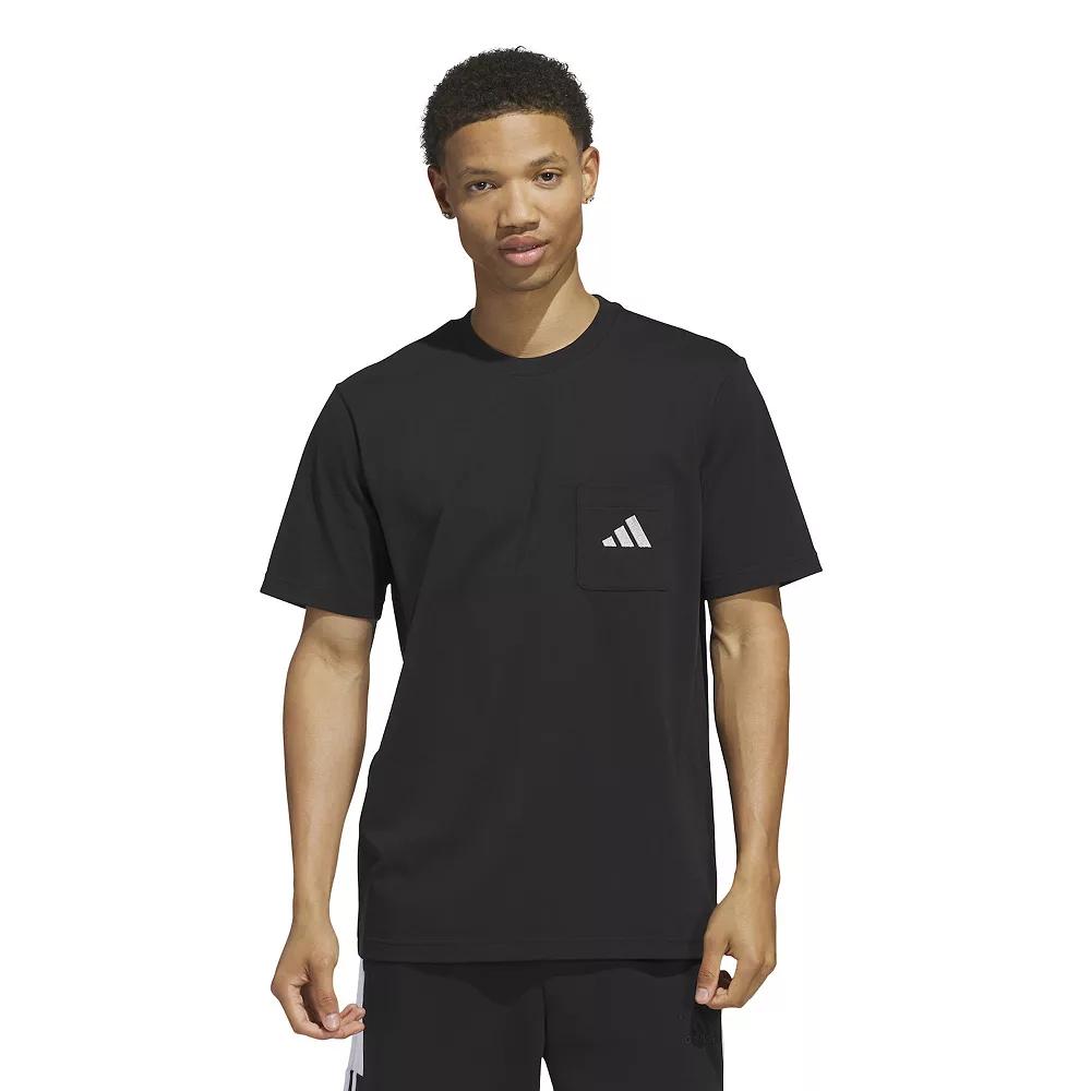 Big & Tall adidas 3-Bar Sportswear Pocket T-Shirt, Men's, Size: 4XL, Black Product Image