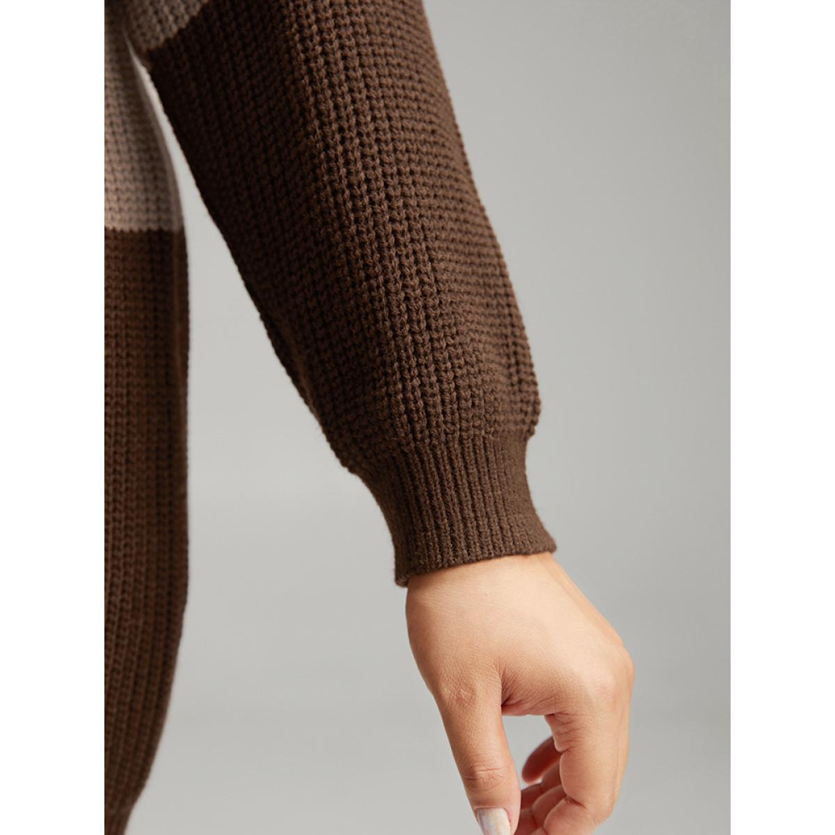 Plus Size Striped Colorblock Patched Pocket Cardigan Multicolor Women Casual Loose Long Sleeve Dailywear Cardigans BloomChic 12/L Product Image