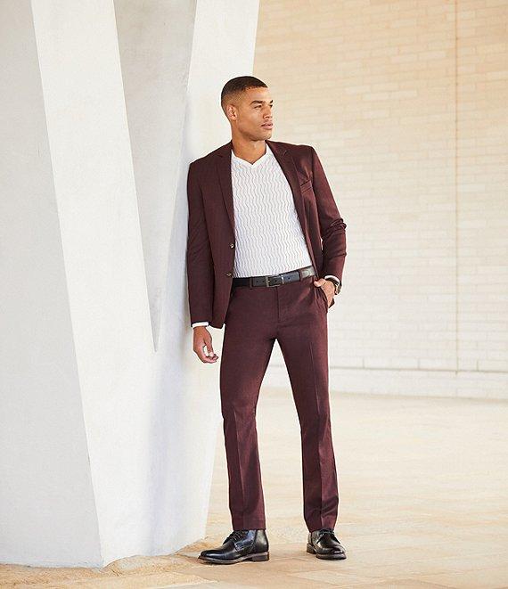 Murano Prehistoric Prep Collection Solid Textured Johnny Sweater Polo Shirt Product Image