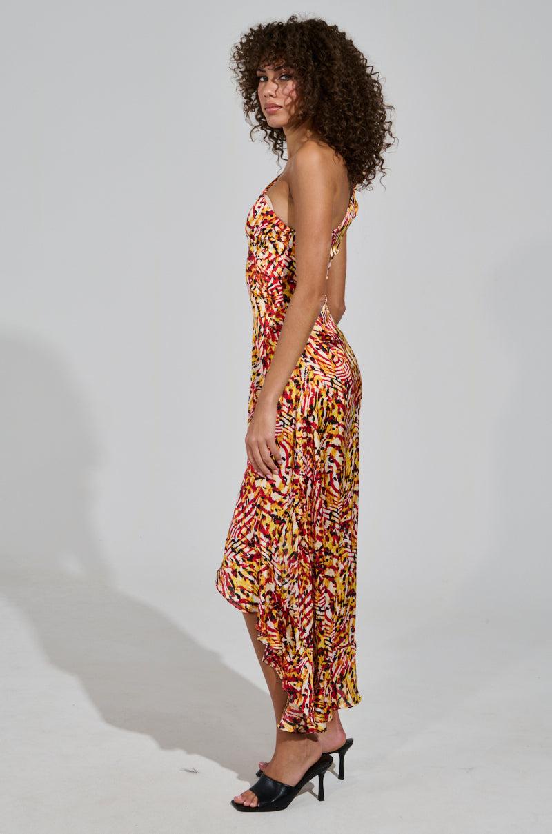 ZAMIRA PRINTED SATIN MAXI DRESS Product Image