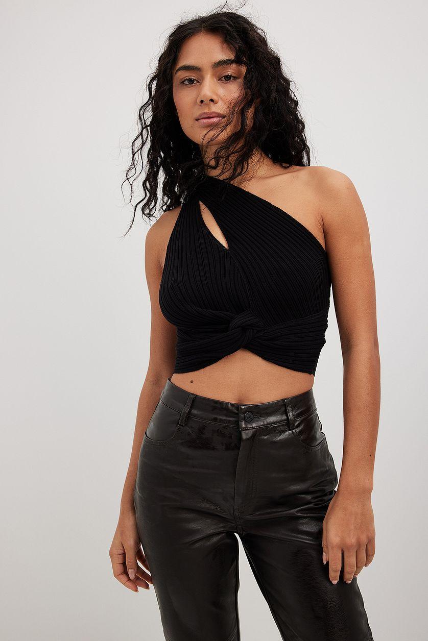 Fine Knitted Wrap Detail Top Product Image