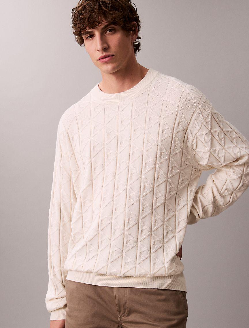 Allover Emblem Logo Ribbed Sweater Product Image