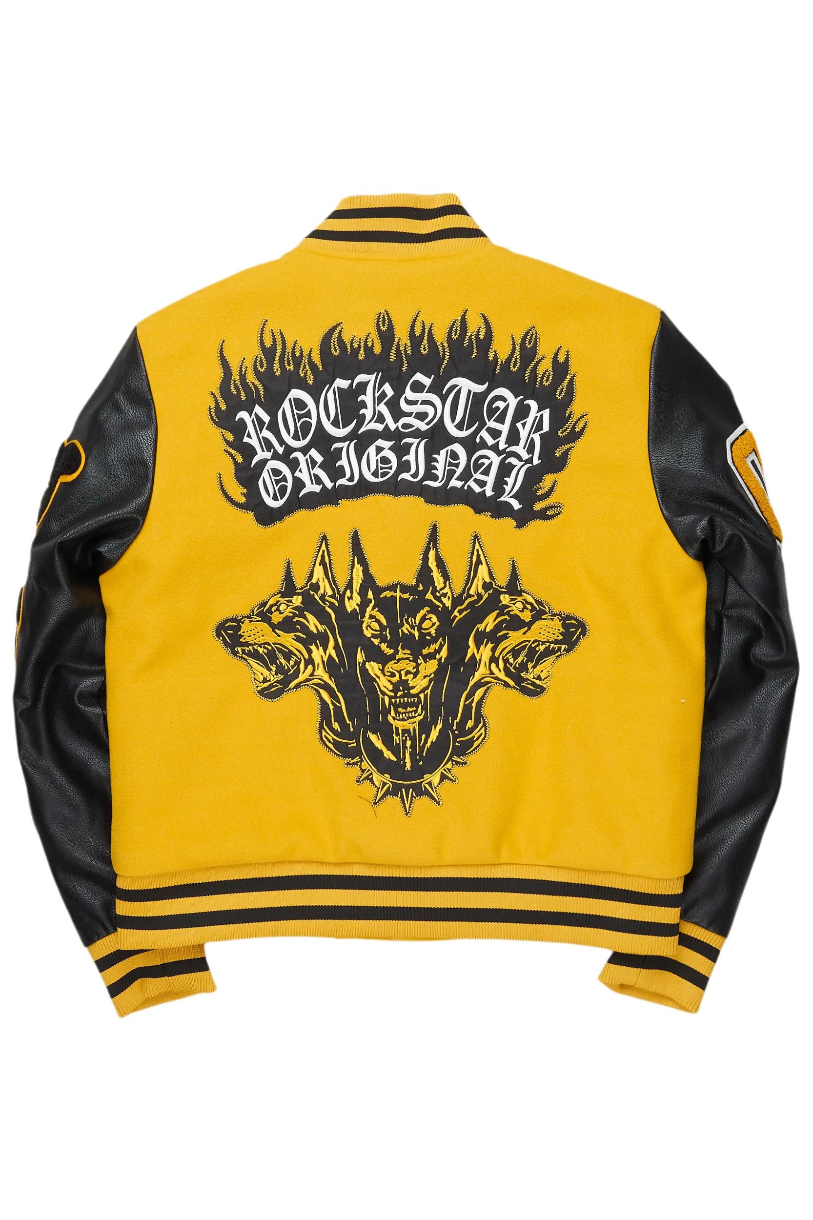Leslaw Yellow/Black Varsity Jacket Male Product Image