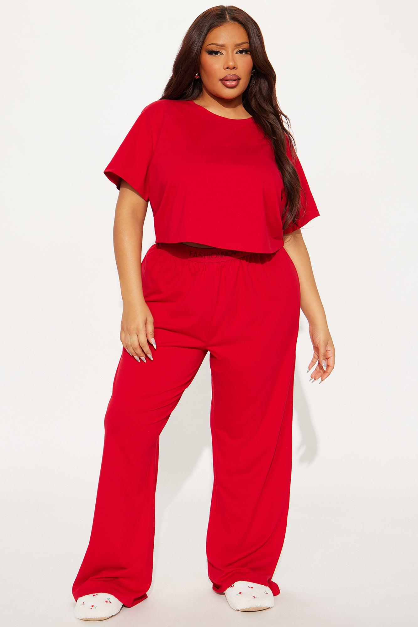 FN Mood PJ Pant Set - Red Female Product Image