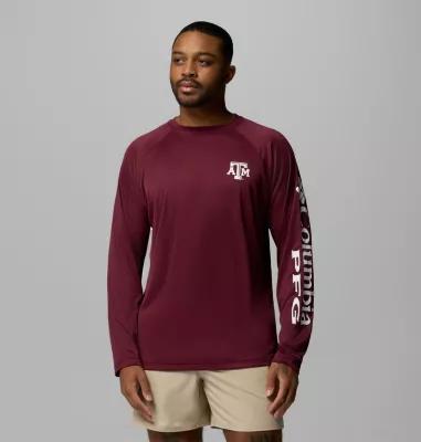 Men's Columbia Maroon Texas A&M Aggies Big & Tall Terminal Tackle Omni-Shade Long Sleeve Raglan T-Shirt,  Product Image