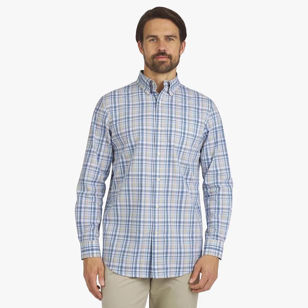 Men's Chaps Woven Long Sleeve Button-Down Shirt, Size: Medium, Pool Blue Product Image