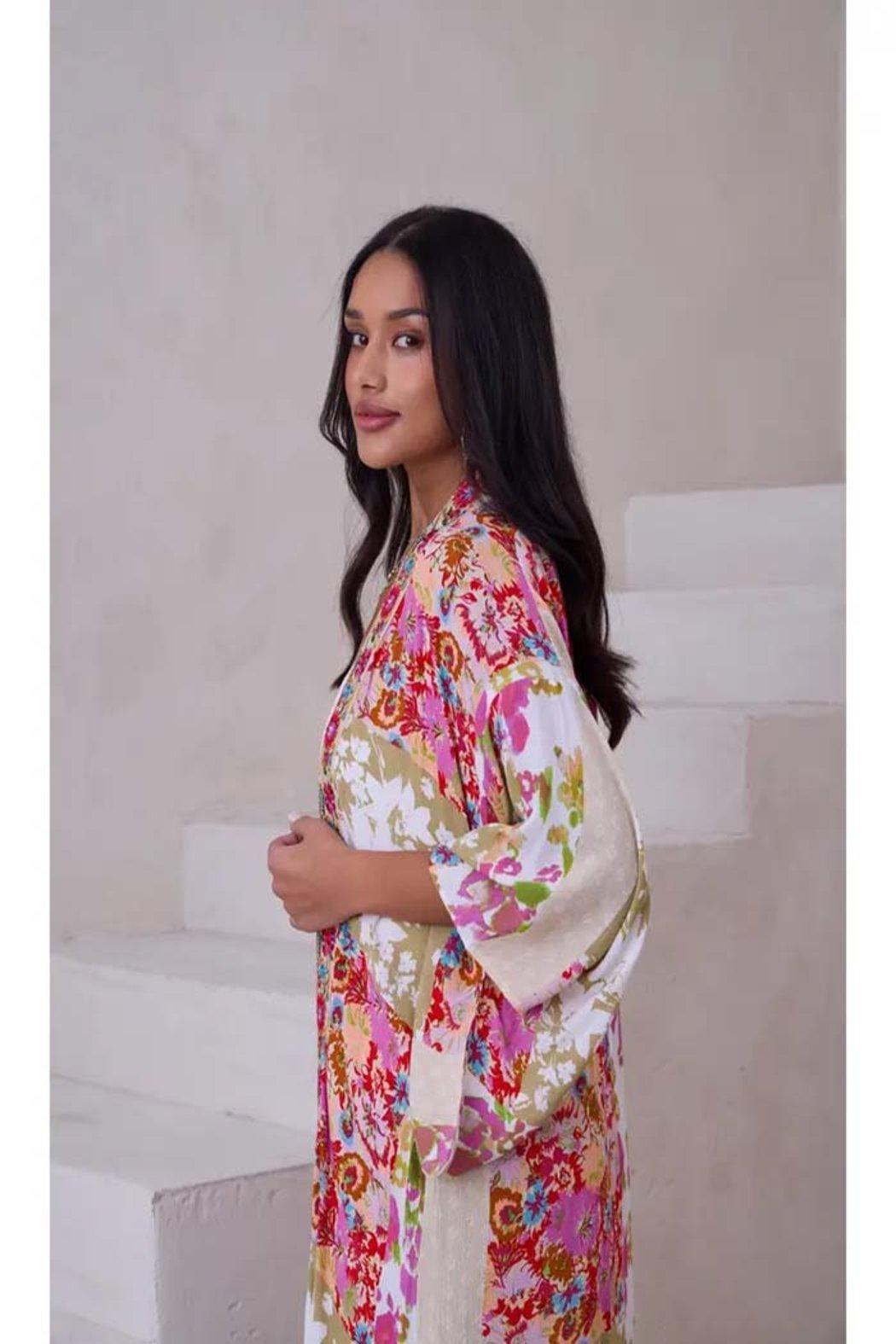 Lace Embroidered Floral Kimono Product Image