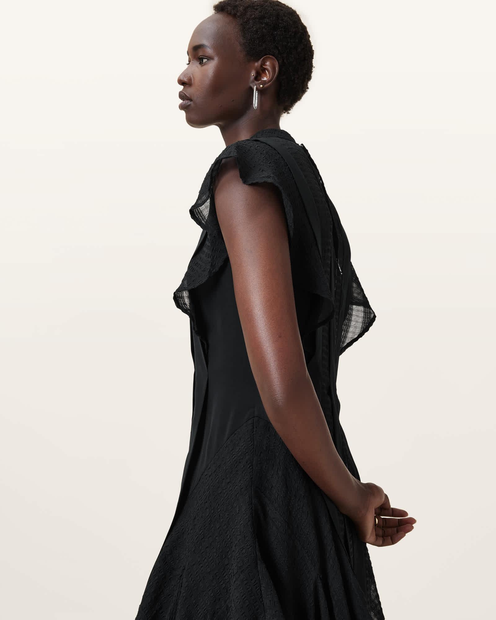 Fleur Textured Asymmetric Hem Dress Product Image