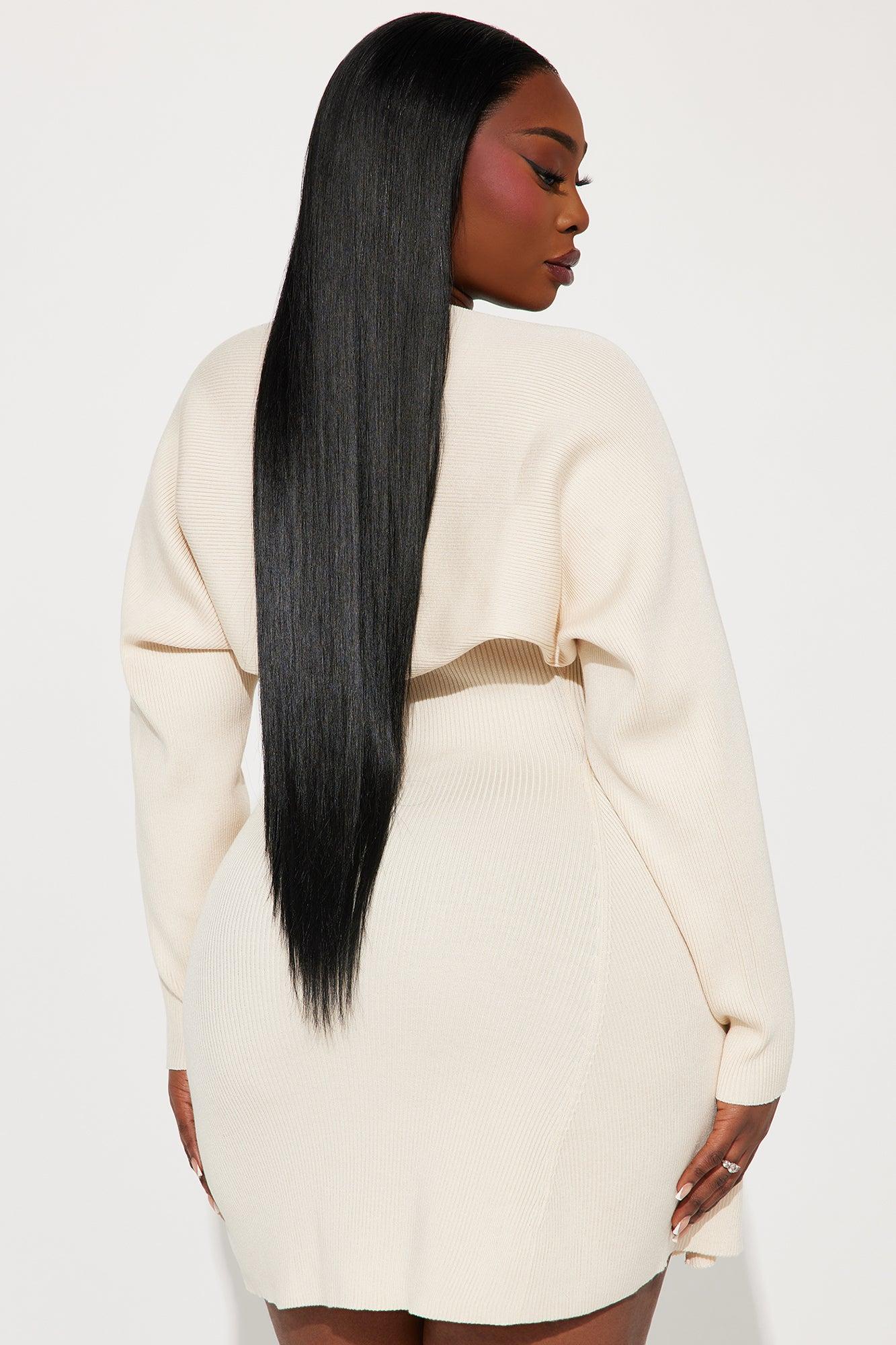 Kara Sweater Mini Dress Set - Cream Product Image