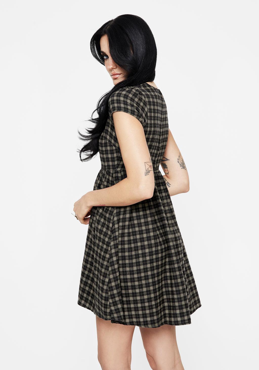 Terra Mini Smock Dress - Olive Product Image