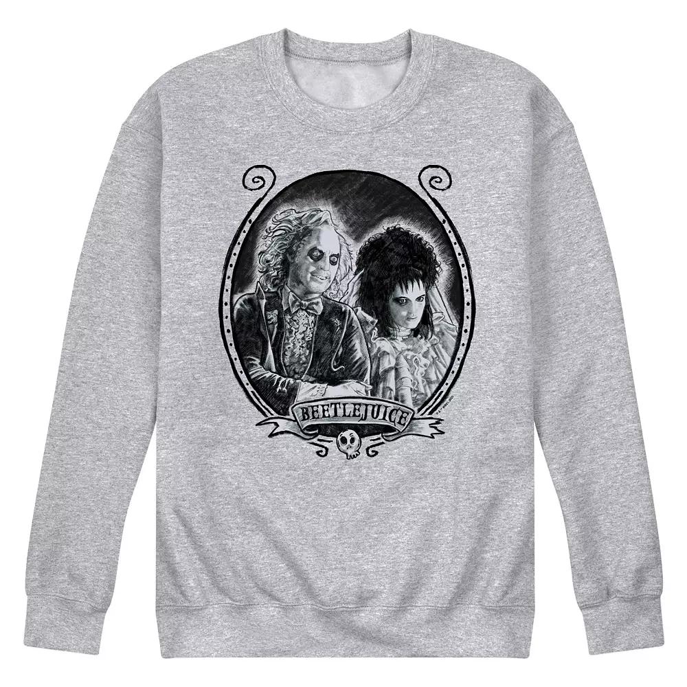 Men's Beetlejuice Fleece Sweatshirt, Size: Small, Gray Product Image