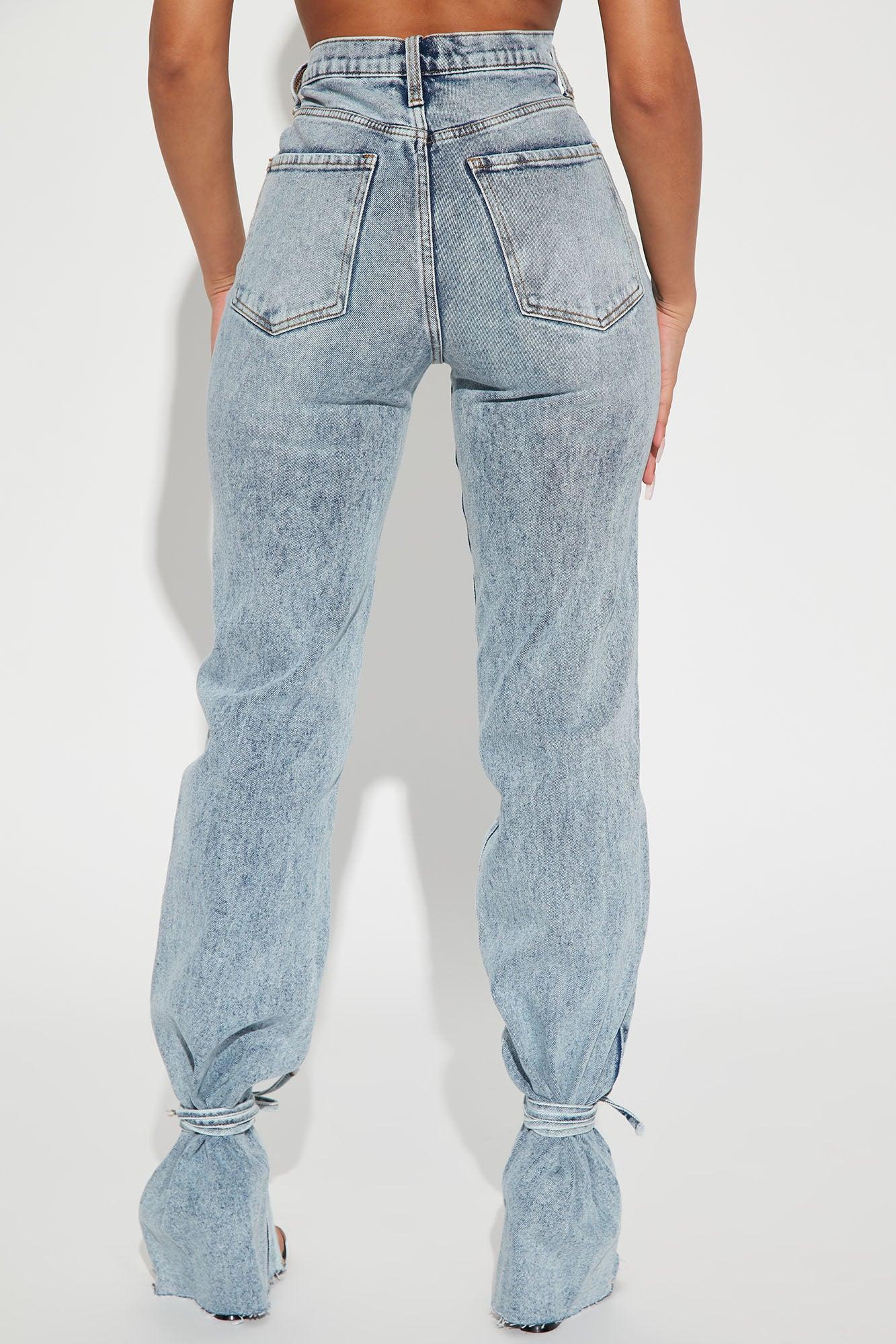Tall All Tied Up Straight Leg Jeans - Medium Wash Product Image