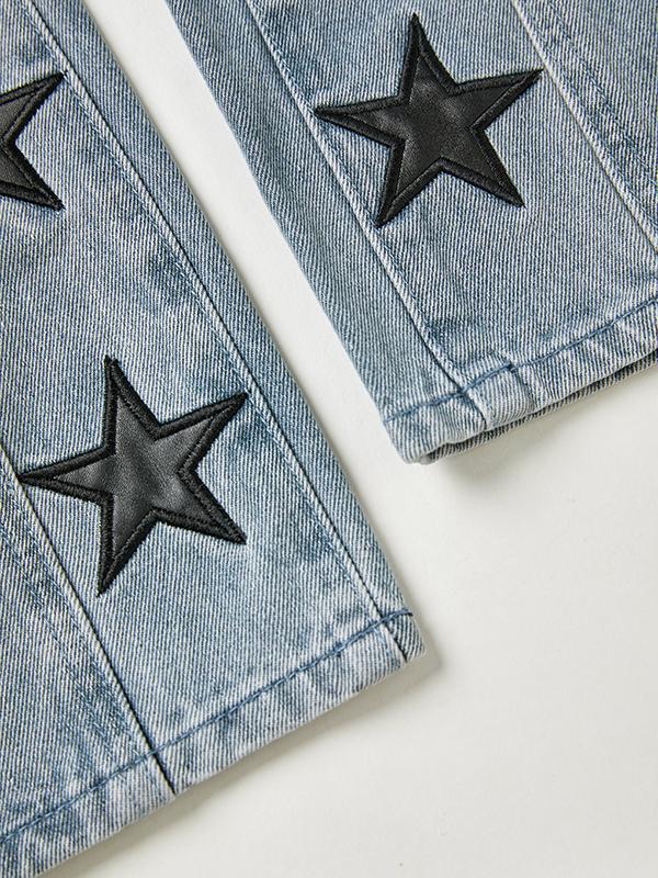 Vintage Denim Star Patch Boyfriend Jeans Product Image
