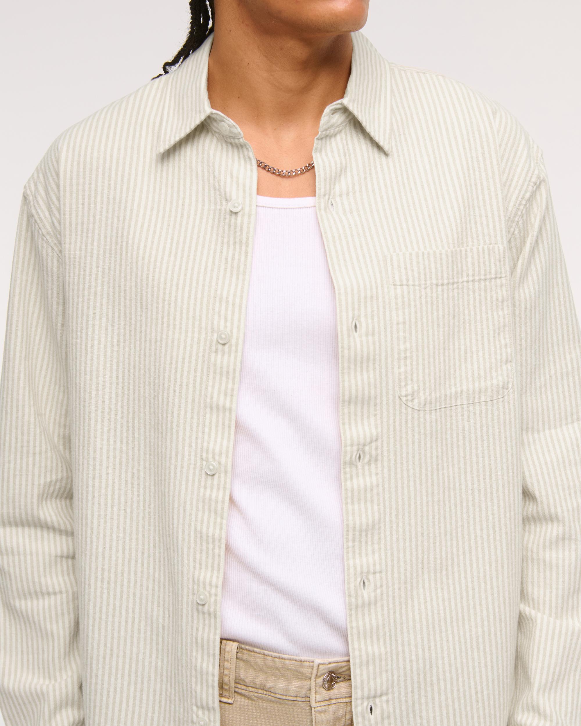 Summer Linen-Blend Button-Up Shirt Product Image