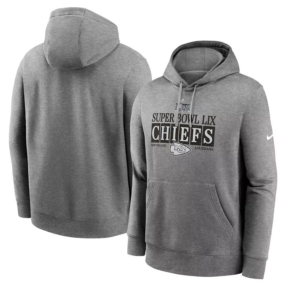 Men's Nike  Heather Gray Kansas City Chiefs Super Bowl LIX NOLA Inspired Pullover Hoodie, Size: Medium, Grey Product Image