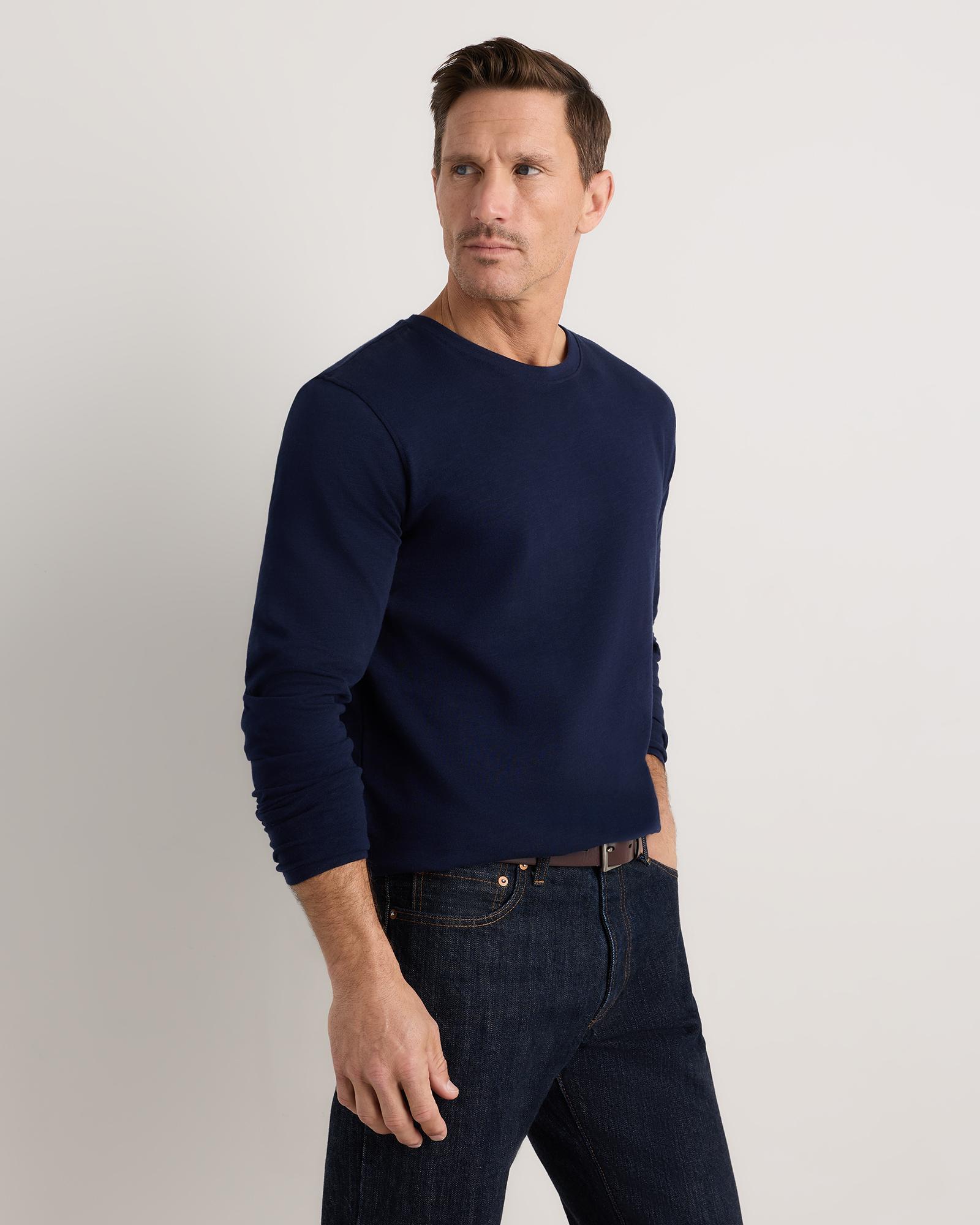 Quince | Men's Slub Long Sleeve T-Shirt Organic Cotton Product Image